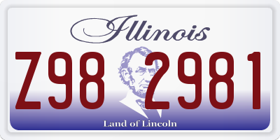 IL license plate Z982981