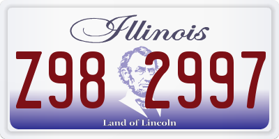 IL license plate Z982997