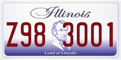 IL license plate Z983001