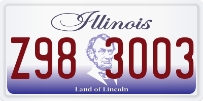 IL license plate Z983003