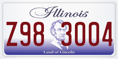 IL license plate Z983004