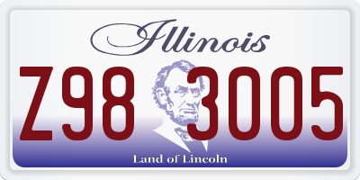 IL license plate Z983005