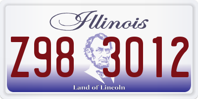 IL license plate Z983012