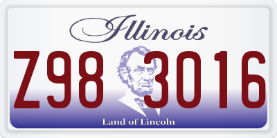 IL license plate Z983016