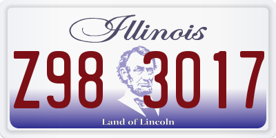 IL license plate Z983017