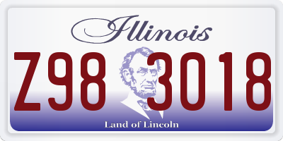 IL license plate Z983018