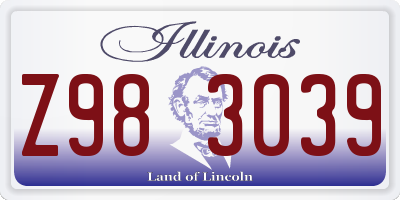 IL license plate Z983039