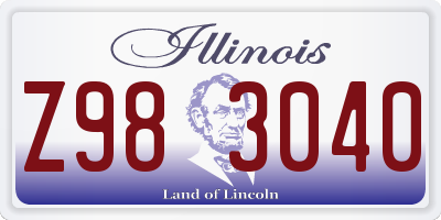 IL license plate Z983040