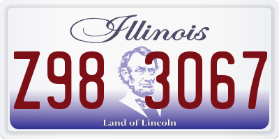 IL license plate Z983067