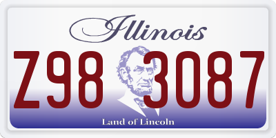 IL license plate Z983087