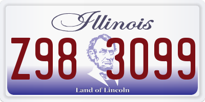 IL license plate Z983099