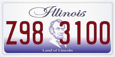 IL license plate Z983100