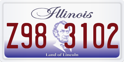 IL license plate Z983102