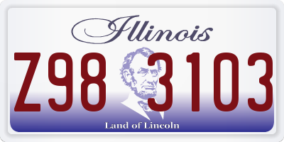 IL license plate Z983103