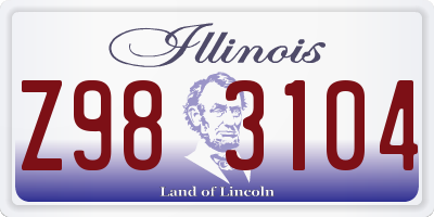 IL license plate Z983104