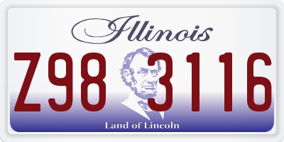 IL license plate Z983116