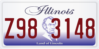 IL license plate Z983148