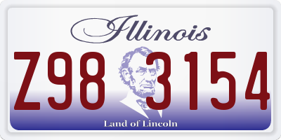 IL license plate Z983154