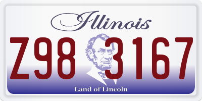 IL license plate Z983167