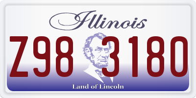 IL license plate Z983180