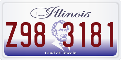 IL license plate Z983181