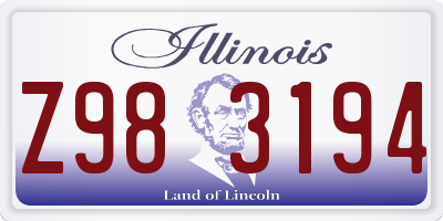 IL license plate Z983194