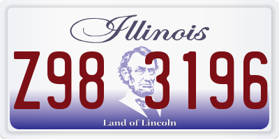 IL license plate Z983196