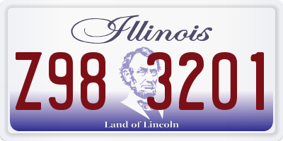 IL license plate Z983201