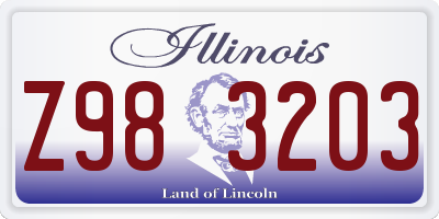 IL license plate Z983203