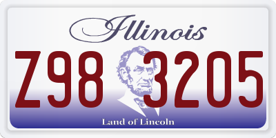 IL license plate Z983205