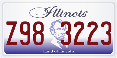 IL license plate Z983223