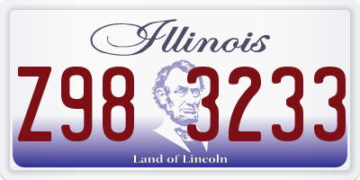 IL license plate Z983233