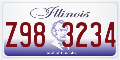 IL license plate Z983234