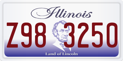 IL license plate Z983250