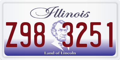 IL license plate Z983251