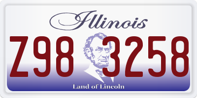 IL license plate Z983258