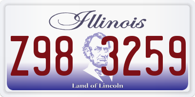 IL license plate Z983259