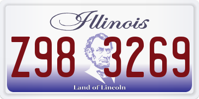 IL license plate Z983269