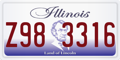 IL license plate Z983316