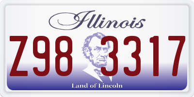 IL license plate Z983317