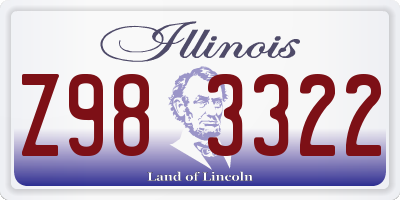 IL license plate Z983322