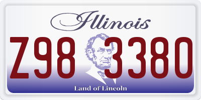 IL license plate Z983380