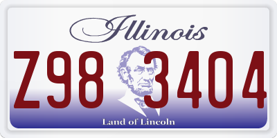 IL license plate Z983404