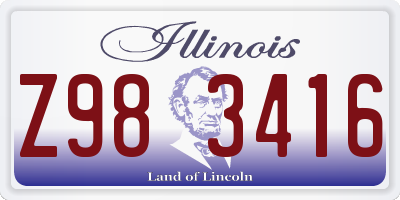 IL license plate Z983416