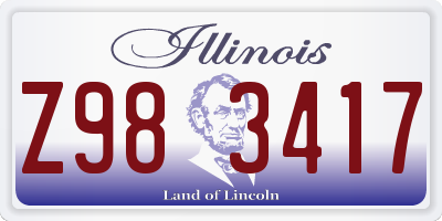 IL license plate Z983417