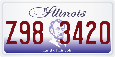 IL license plate Z983420