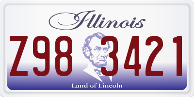 IL license plate Z983421
