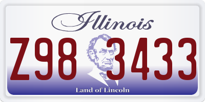 IL license plate Z983433