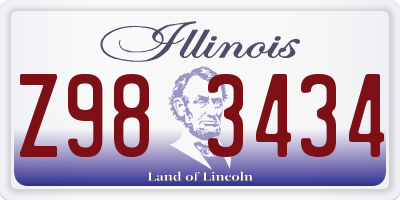IL license plate Z983434