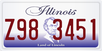 IL license plate Z983451